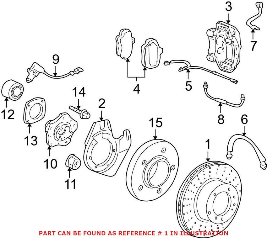 Porsche Disc Brake Rotor - Front Driver Side (330mm) (Cross-Drilled)